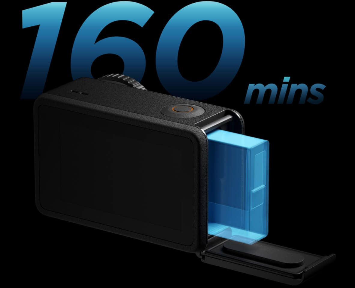 Увеличенное до 160 минут время работы аккумулятора